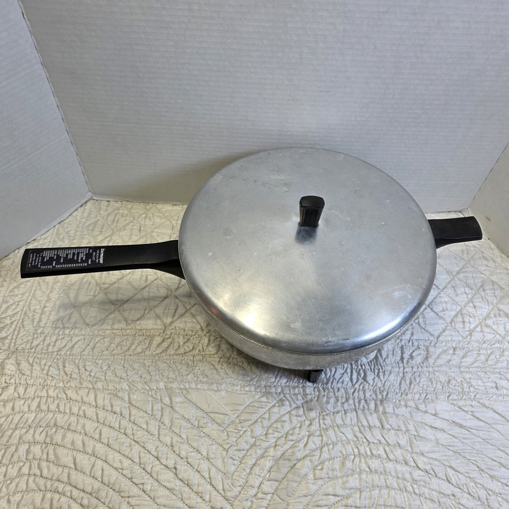 Vintage Dormeyer French-Fry Electric 11" Skillet Model 6400 Heavy Aluminum